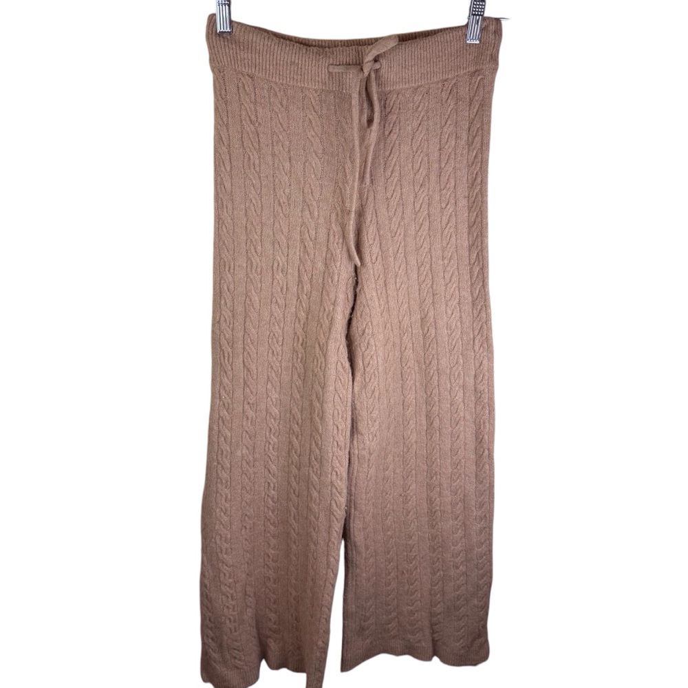 Rails KINNEY Womens‎ Wool Blend Cable Knit Wide Leg Pants Size Small Brown Comfy